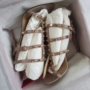 Valentino Rockstud Calfskin Ankle Strap Sandal 100mm size 37